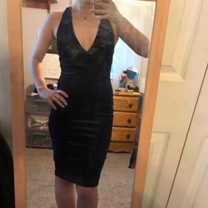 Blue Velvet Cocktail Dress